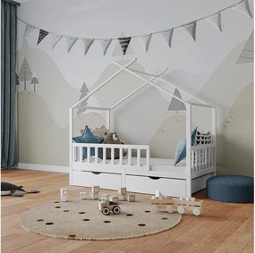 Łóżko domowe biały 166x86x154 franka