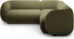 Zielony aksamitny narożnik (prawostronny/w kształcie litery L) Kate – Micadoni