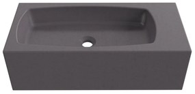 Zestaw umywalka betonowa prostokątna bez otworu na baterię 65 x 30 cm z półką ZALM i konsola