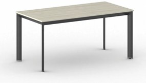 Stół konferencyjny do biura PRIMO INVITATION, 160x80 cm, czarna podstawa, dąb naturalny