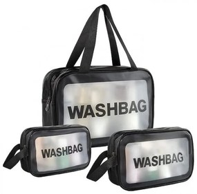 Kosmetyczka WASHBAG zestaw 3 szt., czarna