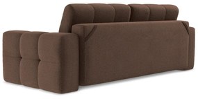 Brązowa rozkładana sofa z materiału bouclé 255 cm Milu – Makamii