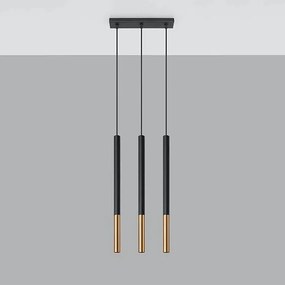 Lampa wisząca MOZAICA 3L czarna/miedź