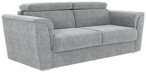 Kanapa 4-osobowa rozkładana typu express z szarą tapicerką - Miejsce do spania 160 cm - Materac 22 cm - RIZORA