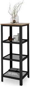 Niski regał w stylu loft czarny + dąb lancelot - Nessebax 3X