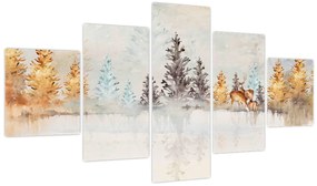 Obraz - Akwarelowy las (125x70 cm)
