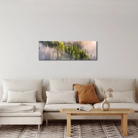 Obraz górskiego krajobrazu (z zegarem) (90x30 cm)