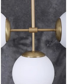 Lampa wisząca w biało-złotym kolorze ze szklanym kloszem ø 15 cm Seagull – Squid Lighting