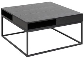 Czarny stolik z blatem w dekorze jesionu 80x80 cm Willford – Actona