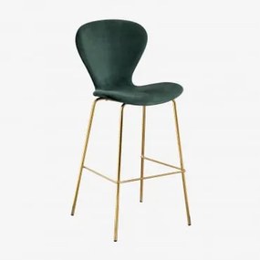 Zestaw 4 Wysokich Stołków Uit ↑75 Cm & Goud & Aksamitny Jungle Green & Terciopelo - Sklum