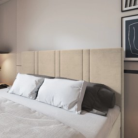 Masseno Łóżko kontynentalne COMOZA z pojemnikiem na pościel 180x200 cm - Beżowy, PAROS 02