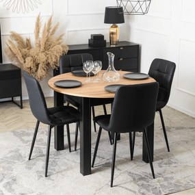 Krzesło z Ekoskóry DALVIN Czarne Nowoczesne Loft
