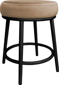 Taboret Ben tkanina Welur stelaż metalowy STOŁEK LOFT : Kolor Stelaża - Czarny , Kolor tkaniny - VELVET - MG06, Typ tkaniny - Velvet