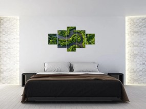 Obraz - Krajobraz leśny z rzeką (125x70 cm)