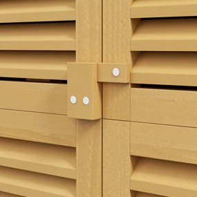 Outsunny Szafka Ogrodowa Wodoodporna, 2 Drzwi z Zamkiem, Drewno Sosnowe, 87D x 46,5S x 160W cm, Jasnożółty