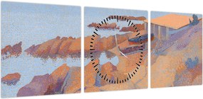 Obraz - Henri Edmond Cross, Calanque des Antibois, reprodukcje (z zegarem) (90x30 cm)