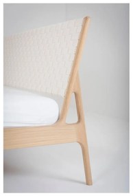 Białe/naturalne łóżko dwuosobowe z litego drewna dębowego 180x200 cm Fawn – Gazzda