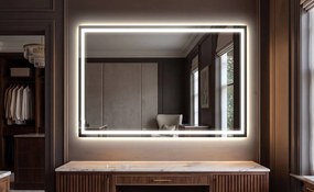 Prostokątne lustro ścienne do garderoby LED L49