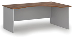 Ergonomiczne biurko PRIMO GRAY, 180x120 cm, prawe, szary/orzech