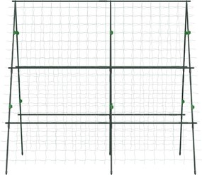 Outsunny Szpaler Roślinny, z Siatką Ochronną, regulowany na wysokość i szerokość, Stal, zielony, 1,8 x 1 x 1,8 m