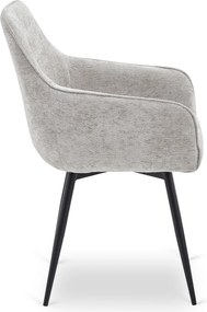 Krzesło Tapicerowane Obrotowe do Salonu LARISA Szare Nowoczesne