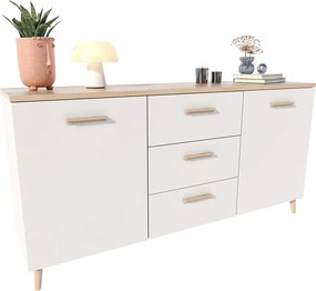 Biała Komoda Skandynawska 150 Cm M6-T13