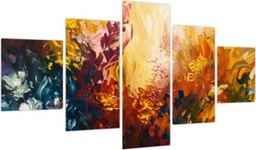 Obraz - Abstrakcyjny obraz kwiatów (125x70 cm)