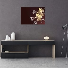 Obraz na szkle - Świecące kwiaty (70x50 cm)