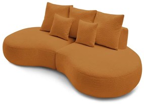 Musztardowa sofa z materiału bouclé 260 cm Saint-Germain – Bobochic Paris