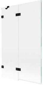 Mexen Lunar parawan nawannowy 2-skrzydłowy lewy 110 x 150 cm, transparent, czarny - 897-110-100-70-00-L