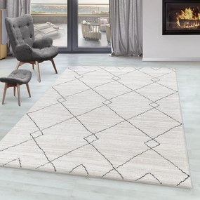 Dywan poliestrowy Berber romby kremowe 160 cm x 230 cm