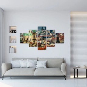 Obraz - Panorama Pragi (125x70 cm)