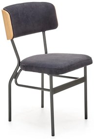 Czarne krzesło tapicerowane w stylu vintage D1-M61