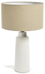 Biała lampa stołowa z tekstylnym kloszem (wys. 58 cm) Mijal – Kave Home
