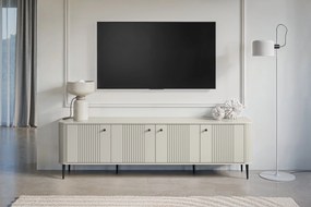 Szafka RTV Vesper 4D 187 cm - kaszmir / czarne nogi