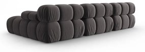 Ciemnoszara aksamitna sofa 285 cm Bellis – Micadoni Home