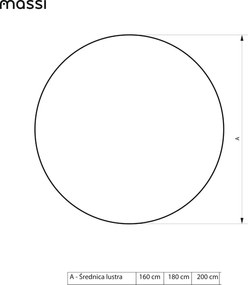 Lustro okrągłe  wiszące bezramowe z podświetleniem MOON XXL LED | Różne rozmiary | Różne kolory : Kolor tafli szkła - Srebrny, Średnica - 160 cm