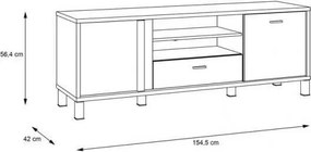 Dwudrzwiowa szafka RTV w stylu industrialnym Hayato 231