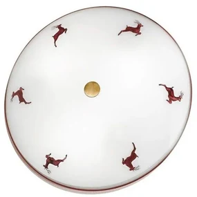 Kolarz 731.U14.4.103-Lampa sufitowa NONNA 4xE27/60W/230V pr.54cm czerwona/mosiądz