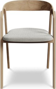 Jasnoszary fotel jadalniany z litego drewna Erika – Makamii