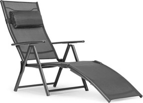 Składany leżak ogrodowy z regulacją oparcia Acapulco 020, szary
