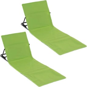 Regulowana podkładka plażowa z oparciem, zielona, 2 sztuki