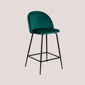 Zestaw 2 Wysokich Stołków Z Aksamitu Kana Design Negro & Verde Jungla & ↑65 Cm - Sklum