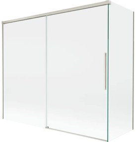 Mexen Rox parawan nawannowy 2-skrzydłowy rozsuwany 180 + 80 x 150 cm, transparent, nikiel szczotkowany - 8C9-180-080-97-00