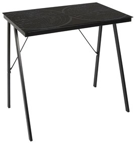 Czarne szklane biurko loft - Tekko