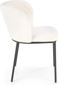 Kremowe krzesło do jadalni K518 z tkaniny bouclé