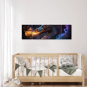 Obraz - Smok plujący płomieniami (170x50 cm)