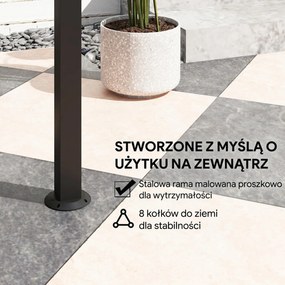 Outsunny Pawilon Grillowy, 2 Boczne Półki, Haki, Rama ze Stali, 1,1 x 2,3m, Ciemnoszary