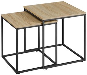 Komplet stolików kawowych kwadratowych 2w1 dąb sonoma - Toren