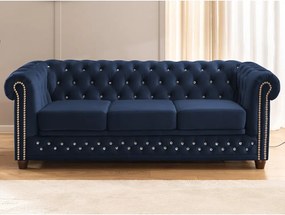 Niebieska aksamitna rozkładana sofa 203 cm York Blik – Ropez